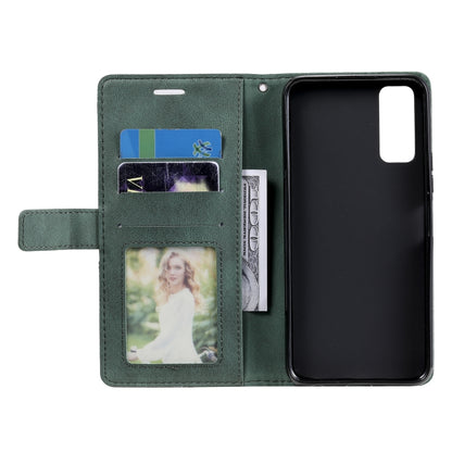 For vivo Y72 5G / Y52 5G / iQOO Z3 Skin Feel Splicing Horizontal Flip Leather Phone Case(Green) - vivo Cases by PMC Jewellery | Online Shopping South Africa | PMC Jewellery | Buy Now Pay Later Mobicred