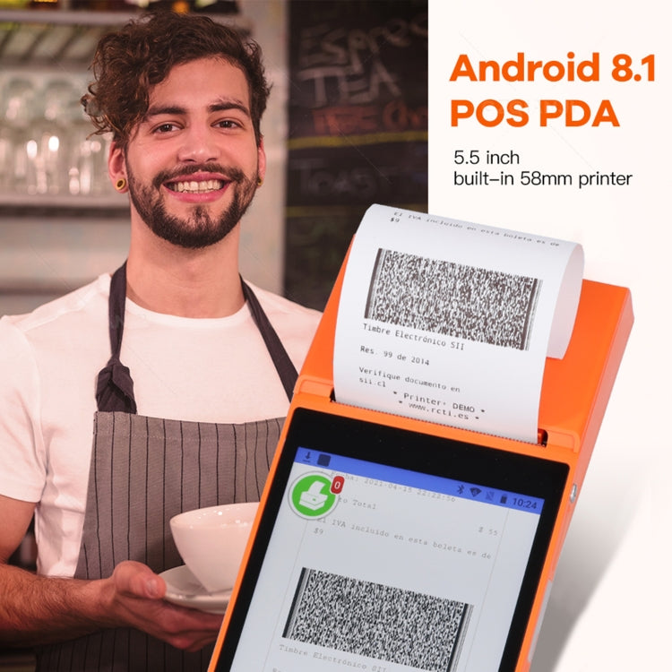 SGT-SP01 5.5 inch HD Screen Handheld POS Receipt Printer, Suit Version, UK Plug(Orange) - Receipt Printers by PMC Jewellery | Online Shopping South Africa | PMC Jewellery | Buy Now Pay Later Mobicred