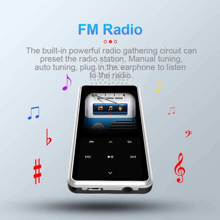 M12 Multifunctional Portable Bluetooth Player, Capacity:8GB(Silver) - MP4 Player by PMC TechLife | Online Shopping South Africa | PMC TechLife | Buy Now Pay Later Mobicred
