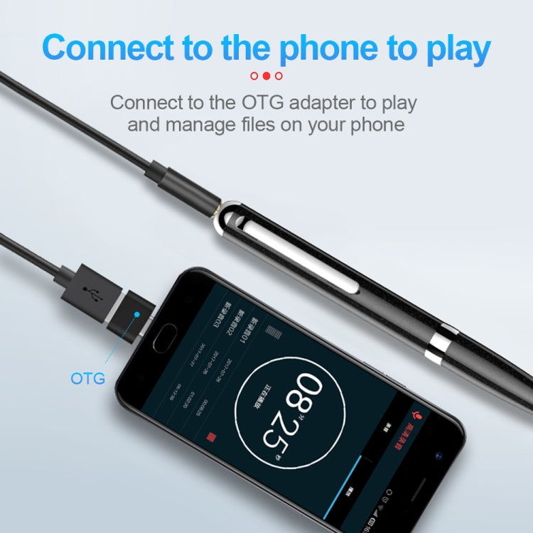 Q96 Intelligent HD Digital Noise Reduction Recording Pen, Capacity:8GB(Black) - Recording Pen by PMC TechLife | Online Shopping South Africa | PMC TechLife | Buy Now Pay Later Mobicred