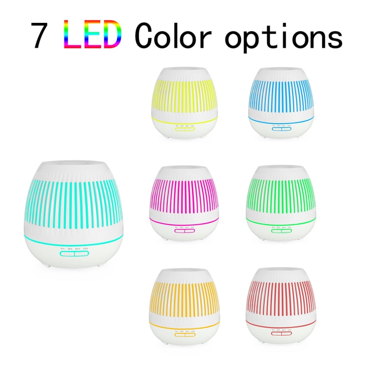 400ml Hollow-out LED Humidifier Wood Grain Air Purifier Aromatherapy Machine Automatic Alcohol Sprayer with Colorful LED Light, Plug Specification:US Plug(White) - free shipping - PMC TechLife - Order now!