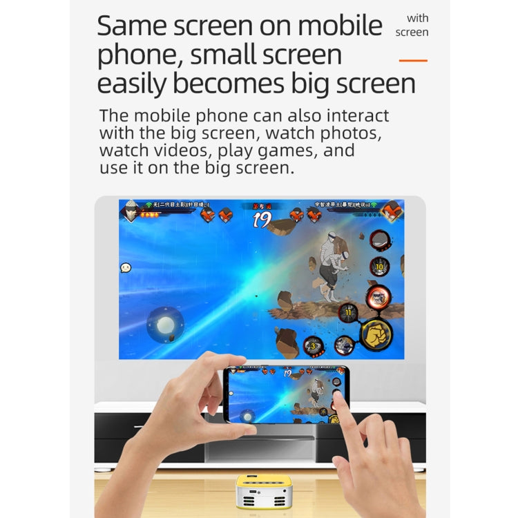 T20 320x240 400 Lumens Portable Home Theater LED HD Digital Projector, Same Screen Version, UK Plug(White Yellow) - LED Projector by PMC TechLife | Online Shopping South Africa | PMC TechLife | Buy Now Pay Later Mobicred