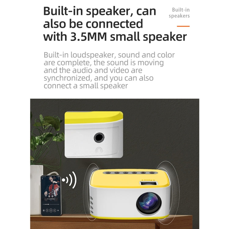 T20 320x240 400 Lumens Portable Home Theater LED HD Digital Projector, Same Screen Version, AU Plug(Black White) - LED Projector by PMC TechLife | Online Shopping South Africa | PMC TechLife | Buy Now Pay Later Mobicred