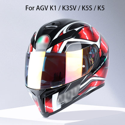 Motorcycle Helmet Visor Anti-UV Wind Shield Lens For AGV K1 / K3SV / K5(Tea Black) - Helmets by PMC Jewellery | Online Shopping South Africa | PMC Jewellery | Buy Now Pay Later Mobicred
