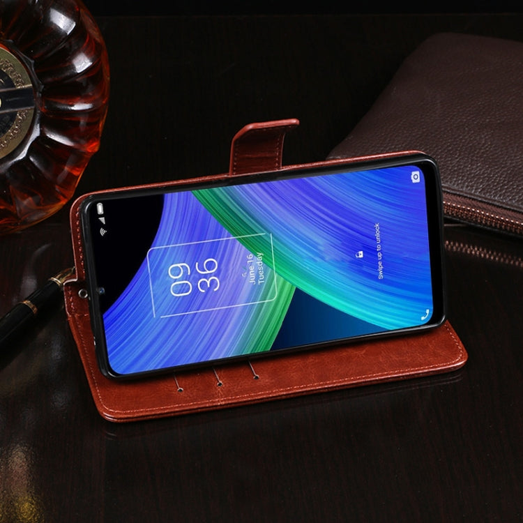 For TCL 20 R 5G idewei Crazy Horse Texture Leather Phone Case(Black) - TCL by idewei | Online Shopping South Africa | PMC Jewellery | Buy Now Pay Later Mobicred
