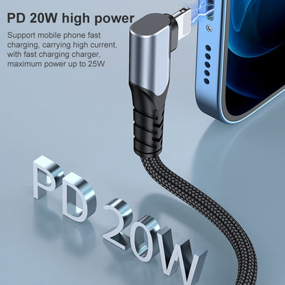 A6 PD 20W USB-C / Type-C to 8 Pin Elbow Data Cable for iPhone, iPad, Length:2m(Grey) - Normal Style Cable by PMC Jewellery | Online Shopping South Africa | PMC Jewellery | Buy Now Pay Later Mobicred