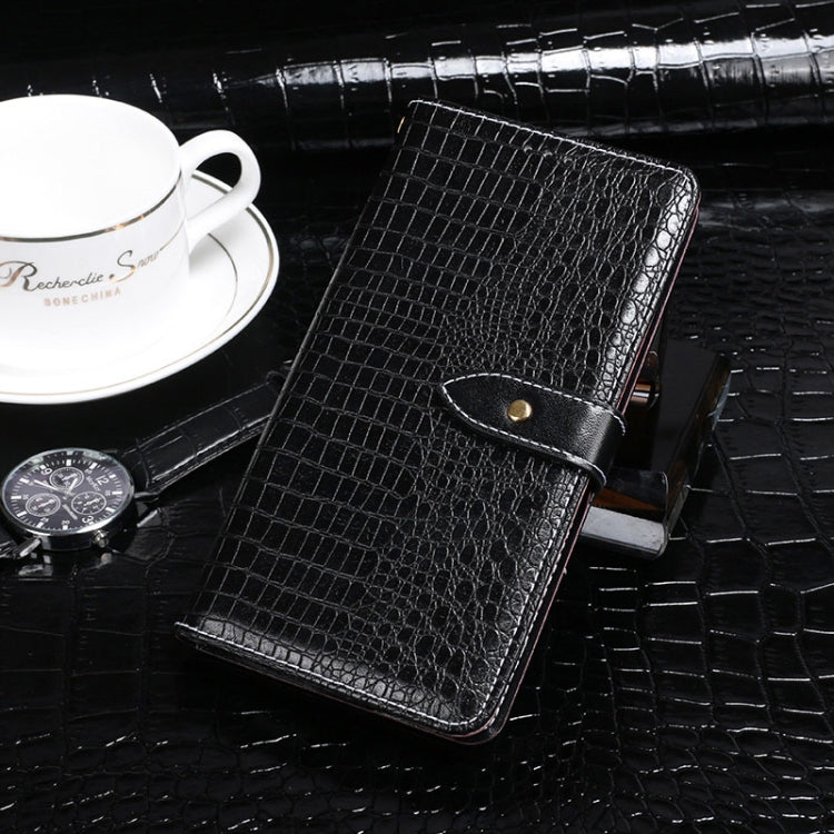 For Tecno Spark 8 idewei Crocodile Texture Leather Phone Case(Black) - Tecno Cases by idewei | Online Shopping South Africa | PMC TechLife | Buy Now Pay Later Mobicred