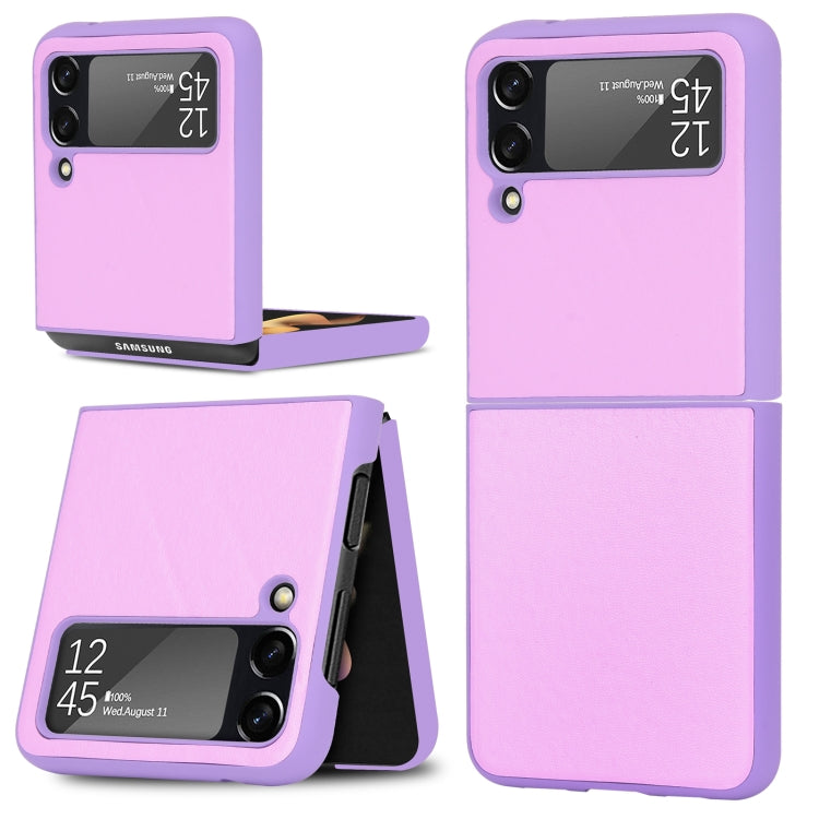 For Samsung Galaxy Z Flip3 5G Plain Texture Phone Case(Purple) - Galaxy Phone Cases by PMC Jewellery | Online Shopping South Africa | PMC Jewellery