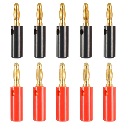 A6545 10 in 1 Car Red and Black Cover Gold-plated 4mm Banana Head Audio Plug - Terminal connectors by PMC Jewellery | Online Shopping South Africa | PMC Jewellery | Buy Now Pay Later Mobicred