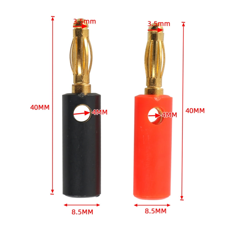 A6545 10 in 1 Car Red and Black Cover Gold-plated 4mm Banana Head Audio Plug - Terminal connectors by PMC Jewellery | Online Shopping South Africa | PMC Jewellery | Buy Now Pay Later Mobicred