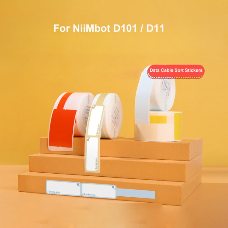 25 x 78mm  90 Sheets Thermal Label Data Cable Sort Stickers For NiiMbot D101 / D11(Yellow) - Printer Accessories by PMC TechLife | Online Shopping South Africa | PMC TechLife | Buy Now Pay Later Mobicred