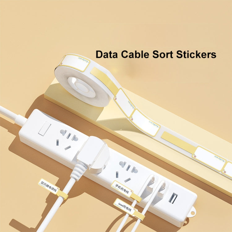 25 x 78mm  90 Sheets Thermal Label Data Cable Sort Stickers For NiiMbot D101 / D11(White) - Printer Accessories by PMC Jewellery | Online Shopping South Africa | PMC Jewellery | Buy Now Pay Later Mobicred