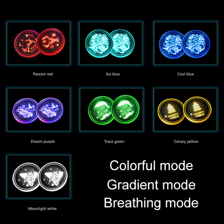 Car AcrylicColorful USB Charger Water Cup Groove LED Atmosphere Light(English Tree) - Car Drink Holders by PMC TechLife | Online Shopping South Africa | PMC TechLife | Buy Now Pay Later Mobicred