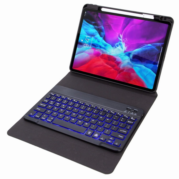 H-102S Monochrome Backlight Bluetooth Keyboard Leather Case with Rear Three-fold Holder For iPad 10.2 2020 & 2019 / Pro 10.5 inch(Black) - Universal by PMC TechLife | Online Shopping South Africa | PMC TechLife | Buy Now Pay Later Mobicred