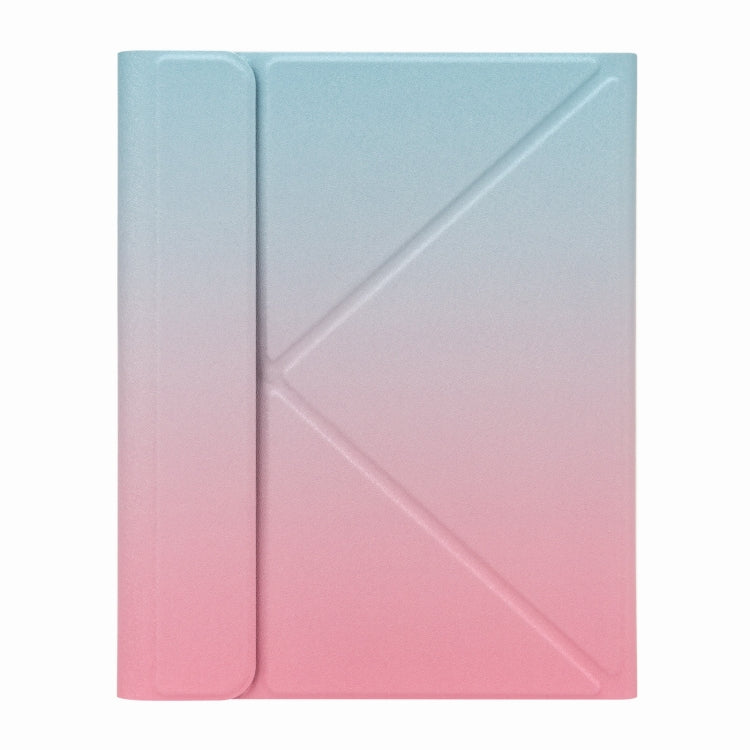 H-102 Bluetooth Keyboard Leather Case with Rear Three-fold Holder For iPad 10.2 2020 & 2019 / Pro 10.5 inch(Pink Blue) - Universal by PMC TechLife | Online Shopping South Africa | PMC TechLife