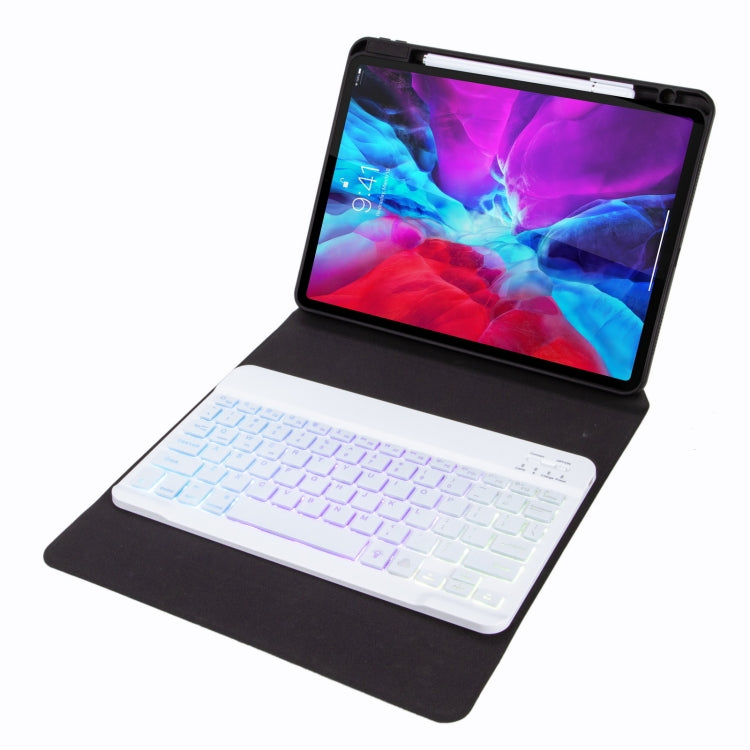 H-097S3 Tri-color Backlight Bluetooth Keyboard Leather Case with Rear Three-fold Holder For iPad 9.7 2018 & 2017(Purple) - Universal by PMC TechLife | Online Shopping South Africa | PMC TechLife