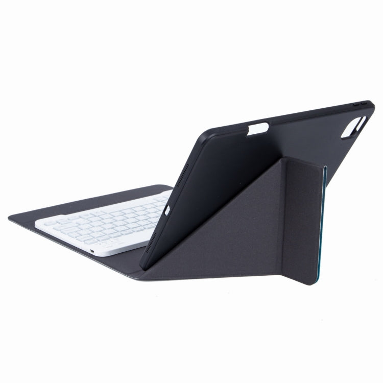 H-097S3 Tri-color Backlight Bluetooth Keyboard Leather Case with Rear Three-fold Holder For iPad 9.7 2018 & 2017(Purple) - Universal by PMC TechLife | Online Shopping South Africa | PMC TechLife