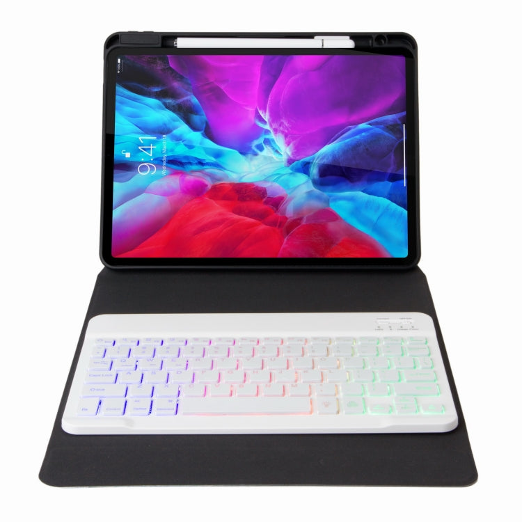 H-097S3 Tri-color Backlight Bluetooth Keyboard Leather Case with Rear Three-fold Holder For iPad 9.7 2018 & 2017(Pink Blue) - Universal by PMC TechLife | Online Shopping South Africa | PMC TechLife