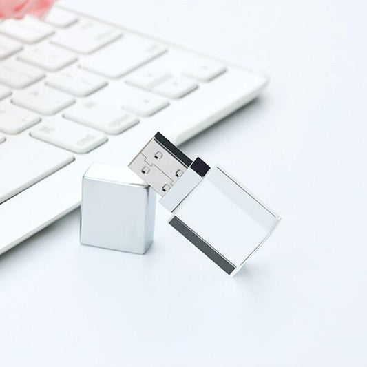 Crystal Flash Light Emitting USB 2.0 Flash Drive Car Music USB Flash Drive, Capacity:16GB(White) - USB Flash Drives by PMC Jewellery | Online Shopping South Africa | PMC Jewellery | Buy Now Pay Later Mobicred