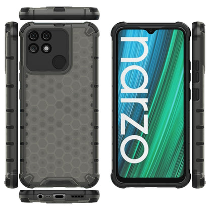 For OPPO Realme Narzo 50A Honeycomb PC + TPU Phone Case(Black) - Realme Cases by PMC Jewellery | Online Shopping South Africa | PMC Jewellery | Buy Now Pay Later Mobicred