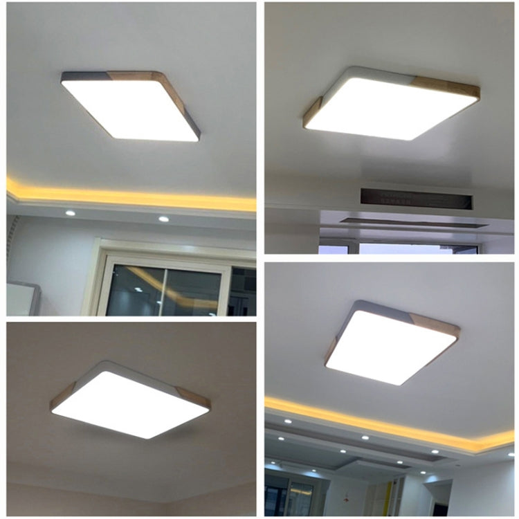 Wood Macaron LED Square Ceiling Lamp, 3-Colors Light, Size:30cm(Pink) - Celling Lights & Chandeliers by PMc TechLife | Online Shopping South Africa | PMc TechLife | Buy Now Pay Later Mobicred