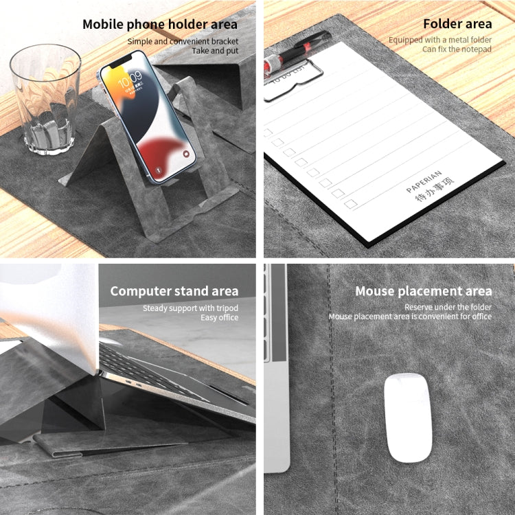 Multifunctional Foldable Phone Bracket Tablet Holder Table Mat(Light Grey) - Mouse Pads by PMC Jewellery | Online Shopping South Africa | PMC Jewellery | Buy Now Pay Later Mobicred