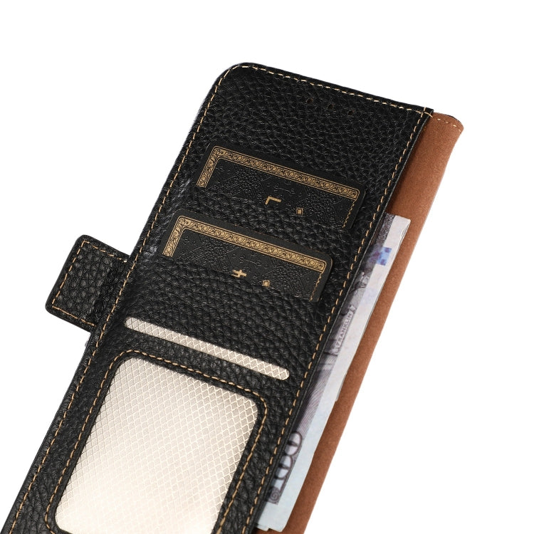 For Motorola G Pure KHAZNEH Side-Magnetic Litchi Genuine Leather RFID Case(Black) - Motorola Cases by PMC TechLife | Online Shopping South Africa | PMC TechLife | Buy Now Pay Later Mobicred