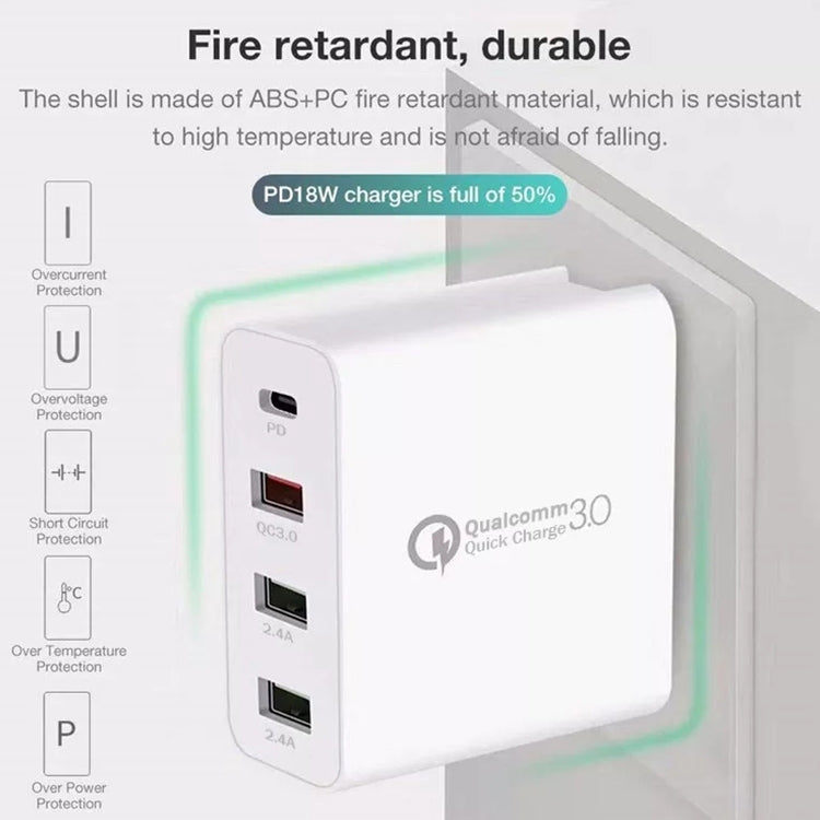 A3 PD 18W USB-C / Type-C + QC3.0 USB + Dual USB Interface Travel Charger - free shipping - PMC Jewellery - Order now!