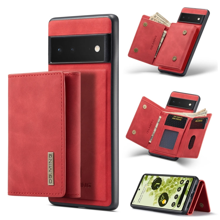 For Google Pixel 6 Pro DG.MING M1 Series 3-Fold Multi Card Wallet Back Cover Leather Phone Case(Red) - Google Cases by DG.MING | Online Shopping South Africa | PMC TechLife | Buy Now Pay Later Mobicred