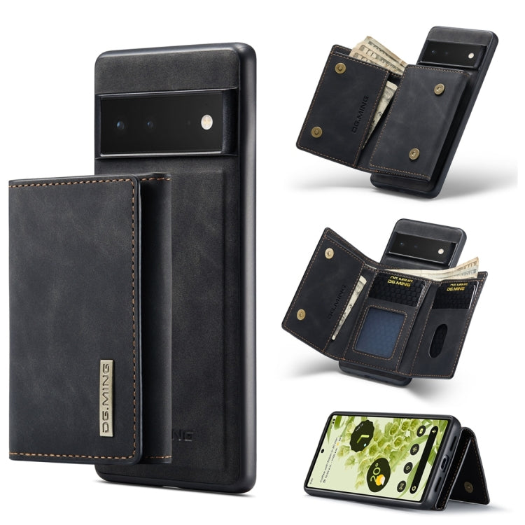 For Google Pixel 6 Pro DG.MING M1 Series 3-Fold Multi Card Wallet Back Cover Leather Phone Case(Black) - Google Cases by DG.MING | Online Shopping South Africa | PMC TechLife | Buy Now Pay Later Mobicred