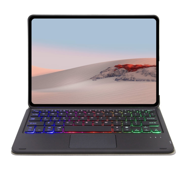 SFGO-AS Tree Texture Backlight Bluetooth Keyboard Leather Case with Touchpad For Microsoft Surface Go 4 / 3 / 2 / 1(Black + Black) - Others Keyboard by PMC TechLife | Online Shopping South Africa | PMC TechLife