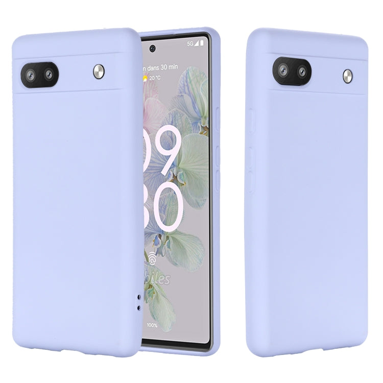 For Google Pixel 6a Pure Color Liquid Silicone Phone Case(Purple) - Google Cases by PMC Jewellery | Online Shopping South Africa | PMC Jewellery | Buy Now Pay Later Mobicred