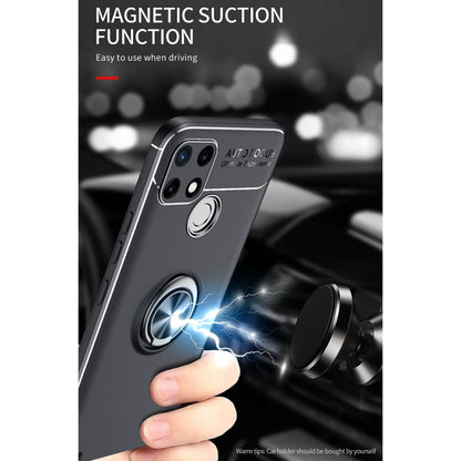 For OPPO Realme C21Y Metal Ring Holder TPU Phone Case(Black Blue) - Realme Cases by PMC Jewellery | Online Shopping South Africa | PMC Jewellery | Buy Now Pay Later Mobicred
