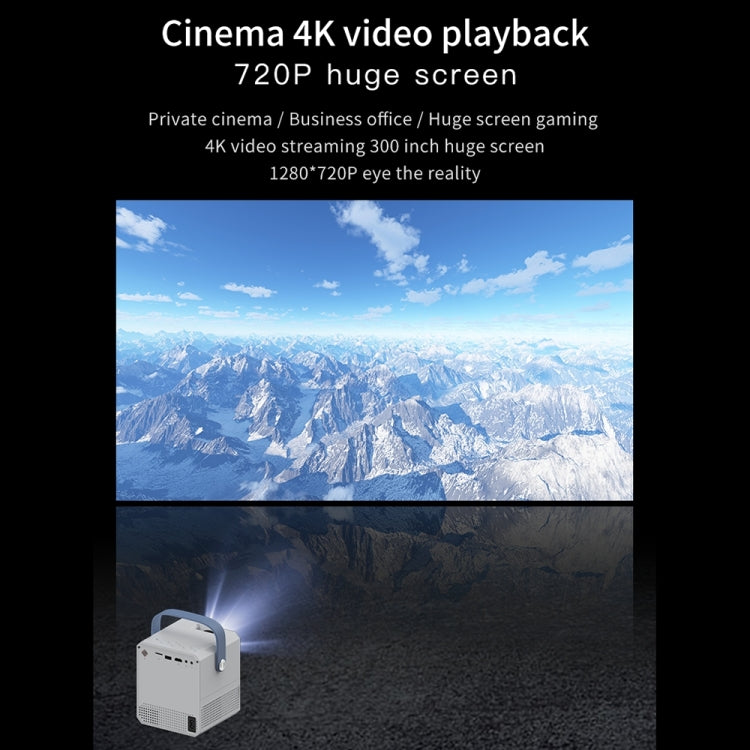 Q96 E300 Intelligent Portable HD 4K Projector, EU Plug, Specification: Phone Screen Version(White) - Mini Projector by PMC Jewellery | Online Shopping South Africa | PMC Jewellery | Buy Now Pay Later Mobicred