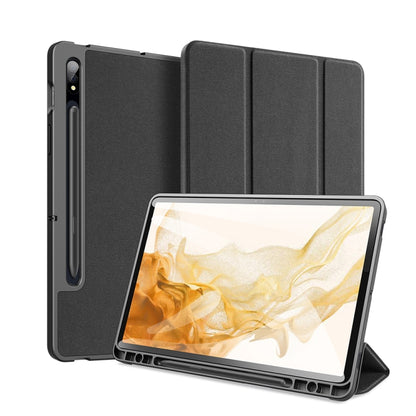 For Samsung Galaxy Tab S8 / Galaxy Tab S7 DUX DUCIS Domo Series Magnetic PU Leather Tablet Case(Black) - Galaxy Tab S8 Cases by DUX DUCIS | Online Shopping South Africa | PMC Jewellery | Buy Now Pay Later Mobicred