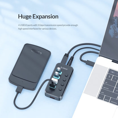 ORICO SWU3-4A 4 Ports USB 3.0 HUB(Black) - USB HUB by ORICO | Online Shopping South Africa | PMC Jewellery | Buy Now Pay Later Mobicred