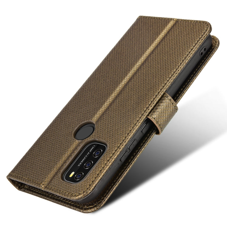 For Blackview A70 2021 Diamond Texture Leather Phone Case(Brown) - More Brand by PMC Jewellery | Online Shopping South Africa | PMC Jewellery | Buy Now Pay Later Mobicred