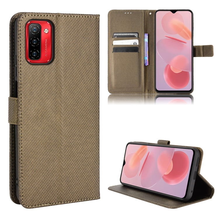 For Ulefone Note 12P Diamond Texture Leather Phone Case(Brown) - Ulefone Cases by PMC Jewellery | Online Shopping South Africa | PMC Jewellery | Buy Now Pay Later Mobicred