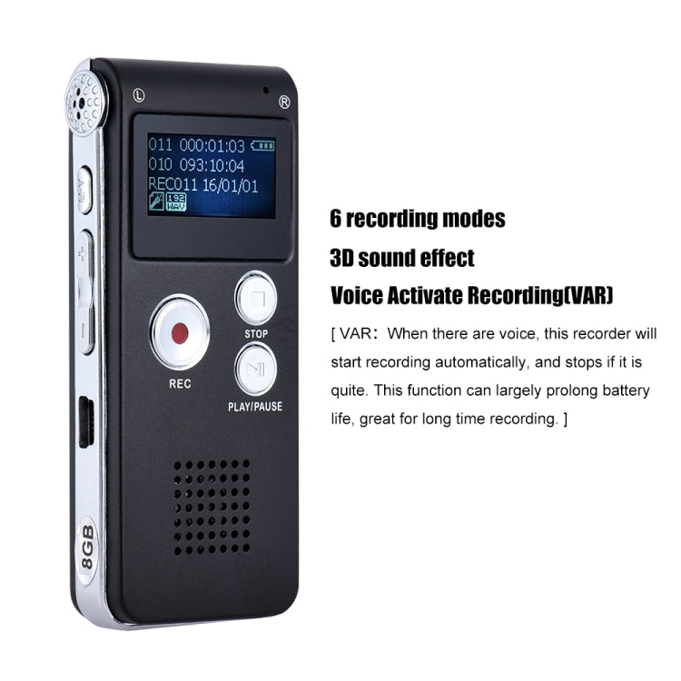 SK-012 16GB USB Dictaphone Digital Audio Voice Recorder with WAV MP3 Player VAR Function(Grey) - Other Style by PMC Jewellery | Online Shopping South Africa | PMC Jewellery | Buy Now Pay Later Mobicred