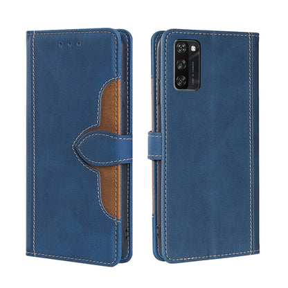 For Blackview A100 Skin Feel Straw Hat Magnetic Buckle Leather Phone Case(Blue) - More Brand by PMC Jewellery | Online Shopping South Africa | PMC Jewellery | Buy Now Pay Later Mobicred