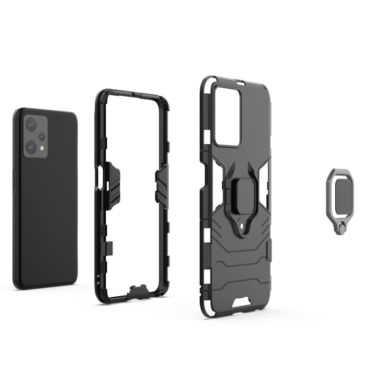 For OPPO Realme 9 Pro Magnetic Ring Holder PC + TPU Phone Case(Black) - Realme Cases by PMC Jewellery | Online Shopping South Africa | PMC Jewellery | Buy Now Pay Later Mobicred