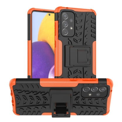 For Samsung Galaxy A73 5G Tire Texture Shockproof TPU+PC Phone Case with Holder(Orange) - Galaxy Phone Cases by PMC Jewellery | Online Shopping South Africa | PMC Jewellery