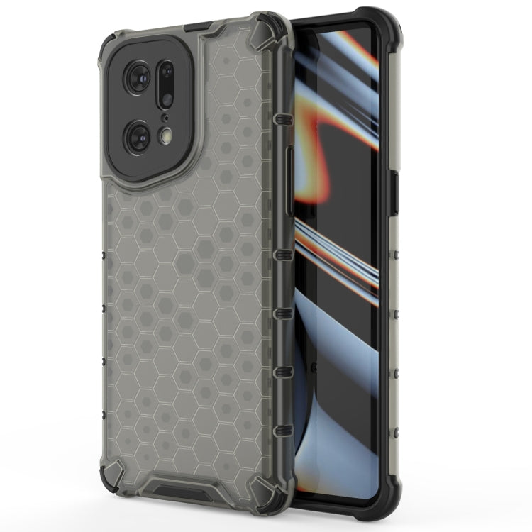 For OPPO Find X5 Pro Shockproof Honeycomb PC + TPU Phone Case(Black) - OPPO Cases by PMC TechLife | Online Shopping South Africa | PMC TechLife