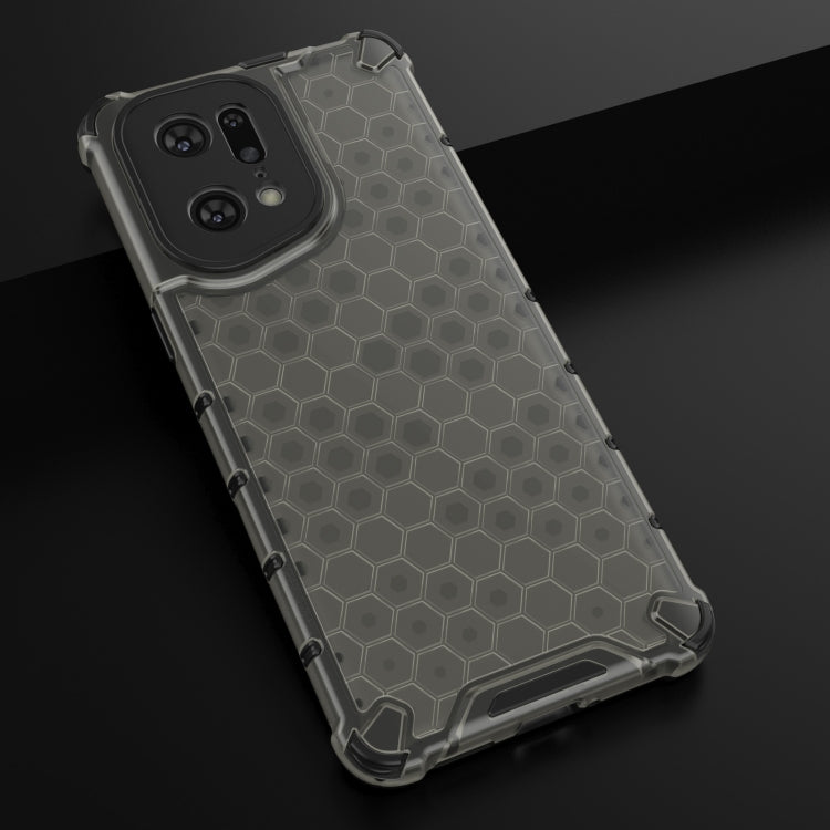 For OPPO Find X5 Pro Shockproof Honeycomb PC + TPU Phone Case(Black) - OPPO Cases by PMC TechLife | Online Shopping South Africa | PMC TechLife