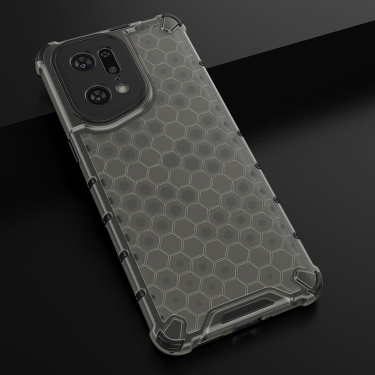 For OPPO Find X5 Pro Shockproof Honeycomb PC + TPU Phone Case(Black) - OPPO Cases by PMC Jewellery | Online Shopping South Africa | PMC Jewellery