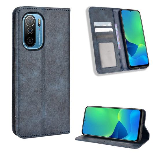 For Ulefone Note 13P Magnetic Buckle Retro Texture Leather Phone Case(Blue) - OPPO Cases by PMC Jewellery | Online Shopping South Africa | PMC Jewellery | Buy Now Pay Later Mobicred