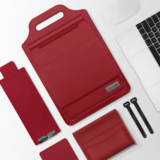 13 inch Multifunctional Mouse Pad Stand Handheld Laptop Bag(Red) - 13.3 inch by PMC Jewellery | Online Shopping South Africa | PMC Jewellery | Buy Now Pay Later Mobicred