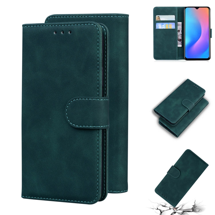 For Blackview A60 Pro Skin Feel Pure Color Flip Leather Phone Case(Green) - More Brand by PMC TechLife | Online Shopping South Africa | PMC TechLife | Buy Now Pay Later Mobicred