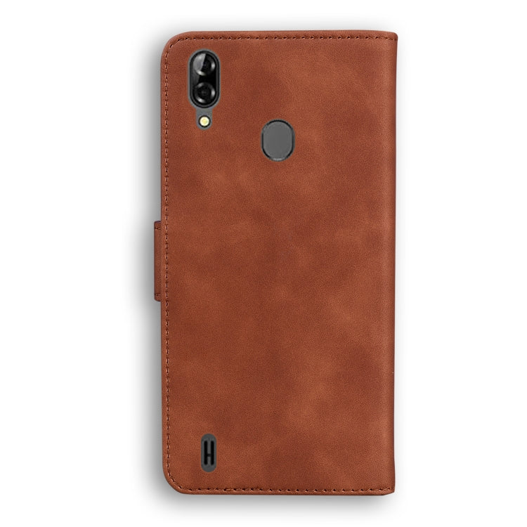 For Blackview A60 Pro Skin Feel Pure Color Flip Leather Phone Case(Brown) - More Brand by PMC Jewellery | Online Shopping South Africa | PMC Jewellery | Buy Now Pay Later Mobicred