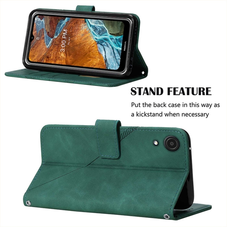 For Samsung Galaxy A03 Core Crossbody 3D Embossed Flip Leather Phone Case(Dark Green) - Galaxy Phone Cases by PMC TechLife | Online Shopping South Africa | PMC TechLife